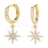 Brass Micro Pave Clear Cubic Zirconia Huggie Hoop Earrings EJEW-JE04380-01-2