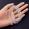 Electroplate Transparent Glass Beads Strands EGLA-YW0001-65B-4