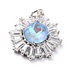 Brass Micro Pave Cubic Zirconia Pendants ZIRC-O044-21B-P-2