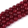 Dyed Natural White Jade Beads Strands X-G-T139-8mm-60-04-4
