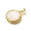 Brass Pave Natural White Shell Carved Cat Pendants KK-Z091-08G-03-2