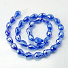 Electroplate Glass Beads Strands X-EGLA-D015-15x10mm-12-2