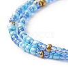 Glass Seed Beaded Two Loops Wrap Bracelet for Women BJEW-JB09216-3