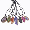 Dyed Natural Brazilian Agate Pendant Necklaces G-T104-10-1