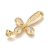 Brass Micro Pave Clear Cubic Zirconia Pendants ZIRC-O038-09G-3