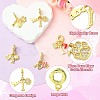 5Pcs 5 Styles Brass Micro Pave Clear Cubic Zirconia European Dangle Charms FIND-CJ0005-20-3