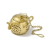 Teapot Shape Loose Tea Infuser AJEW-G045-06G-1