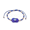 3Pcs 3 Color Evil Eye Lampwork & Glass Seed Braided Bead Bracelets Set for Women BJEW-JB09250-4