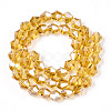 Electroplate Glass Beads Strands X-EGLA-Q118-6mm-A08-2