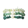 3Pcs 3 Styles Natural Mixed Gemstone Chip & Cultured Freshwater Pearl Beaded Stretch Bracelets Set for Women BJEW-JB13762-02-5