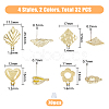 SUPERFINDINGS 32Pcs 8 Style Alloy Stud Earring Findings FIND-FH0005-74-2