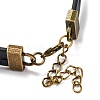Hollow Cross PU Leather Bracelet Making MAK-I020-01D-3