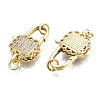 Brass Micro Pave Clear Cubic Zirconia Lobster Claw Clasps KK-Q769-032-NF-2