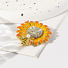 Sunflower & Bee Alloy Enamel Brooches PW-WG45BEB-01-2