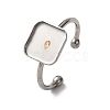 304 Stainless Steel Open Cuff Ring Components STAS-S134-01P-E01-1
