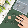 12Pcs 201 Stainless Steel Plain Band Ring for Men Women RJEW-UN0002-44A-2