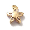 Brass Cubic Zirconia Flower Charms KK-O141-01G-05-2