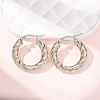 304 Stainless Steel Two Tone Hoop Earrings EJEW-B150-01D-2