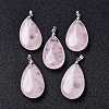 Natural Rose Quartz Pendants G-D084-01P-B15-5
