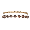 2Pcs 2 Styles Round Natural Grade AB Tiger Eye & Synthetic Hematite Beaded Bracelets & 304 Stainless Steel Cable Chains Bracelets for Women BJEW-JB12800-01-3