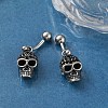 Skull 316 Surgical Stainless Steel Dangle Belly Button Rings EJEW-G416-02AS-2