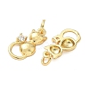 Brass Pave Cubic Zirconia Pendants KK-Z120-09G-2