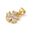 Rack Plating Brass Micro Pave Cubic Zirconia Pendants KK-G513-16G-2