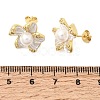 Brass Micro Pave Cubic Zirconia Enamel Stud Earrings CU-CBABA66-12A-G-5