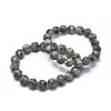 Natural Sesame Jasper/Kiwi Jasper Bead Stretch Bracelets BJEW-K212-B-033-1