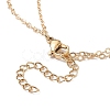 Glass Butterfly & Natural Pearl Pendants Double Layer Necklace with Clear Cubic Zirconia NJEW-TA00043-04-7