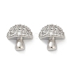 Mushroom Brass Micro Pave Clear Cubic Zirconia Stud Earrings LS-EJEW-F895-17P-4