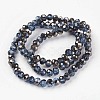 Electroplate Transparent Glass Beads Strands EGLA-A034-T4mm-P11-2