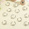 30Pcs 3 Styles Adjustable 304 Stainless Steel Finger Rings Components STAS-BBC0007-95P-7