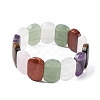 Natural Mixed Stone Beads Stretch Bracelets for Women Men BJEW-I323-02J-4