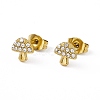 Crystal Rhinestone Mushroom Stud Earrings EJEW-P212-19G-1