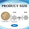 6Pcs 1-Hole Brass Pave Clear Cubic Zirconia Buttons BUTT-FG0001-54P-2