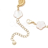 Natural Freshwater Shell Beads & Shell Shape 304 Stainless Steel Connector Charms Link Bracelets for Women BJEW-JB12216-03-4