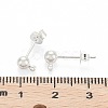 Silver Color Plated Brass Post Earring Findings X-EC593-S-4