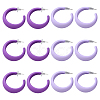 6 Pairs 2 Colors Acrylic C-Shaped Stud Earrings EJEW-GO0002-24-1