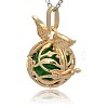 Golden Tone Brass Cage Pendants KK-J213-15G-3