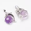 Natural Amethyst Pendants G-G713-A01-2