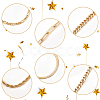6Pcs 6 Style Brass Twist Rope & Figaro & Paperclip & Curb Chain Bracelets Set for Women BJEW-AN0001-10-3