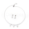 (Jewelry Parties Factory Sale)304 Stainless Steel Stud Earrings & Pendant Necklaces Jewelry Sets SJEW-L135-02B-03-1