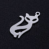 Tarnish Resistant 201 Stainless Steel Kitten Pendants STAS-Q201-JN288-1-2