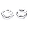 Brass Micro Pave Cubic Zirconia Huggie Hoop Earring Findings X-KK-T063-013P-NF-2
