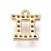 Golden Plated Brass Micro Pave Cubic Zirconia Charms ZIRC-L075-51H-2