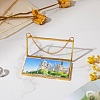 Brass Glass Hanging Photo Frame HJEW-SZ0001-01G-5