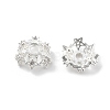 Brass Micro Pave Clear Cubic Zirconia Bead Caps KK-R216-03S-02-1