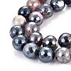 Electroplate Natural Fire Crackle Agate Beads Strands G-T131-55-13-2