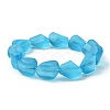 Transparent Frosted Glass Beaded Stretch Bracelets for Women BJEW-JB09512-3